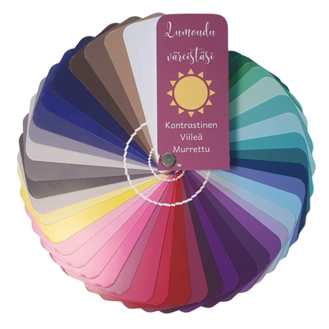 Lumoudu väreistäsi - Kontrastinen-Viileä-Murrettu (Kesä)