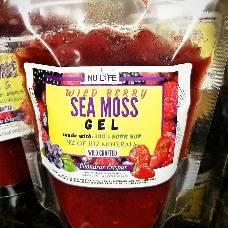 Wild Berry Sea Moss Gel / Sour Sop Infused