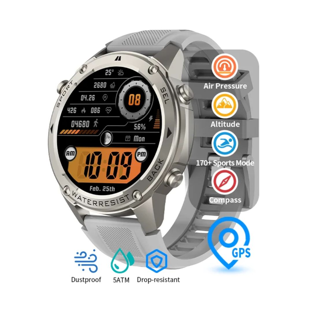 Waterdicht Hollandiq Outdoor Pro Smartwatch met GPS 1100 mah
