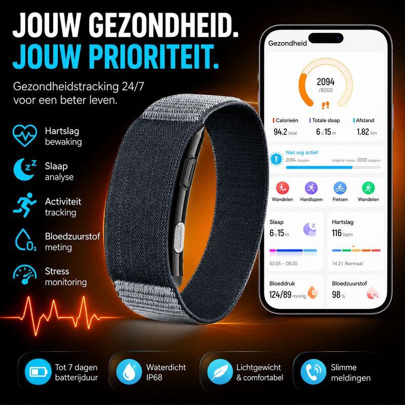 VITRO Smartwatch Gezondheidsband  