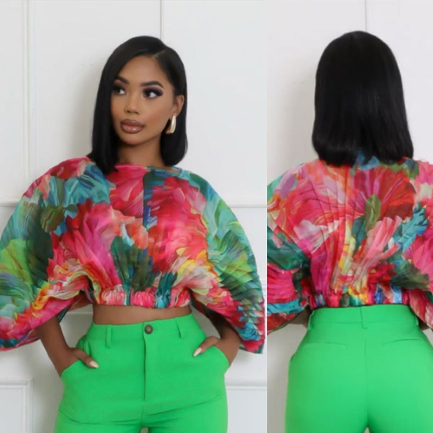 Floral Midriff Top