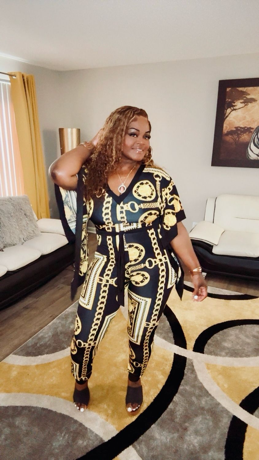 Golden Printed Jumpsuit
