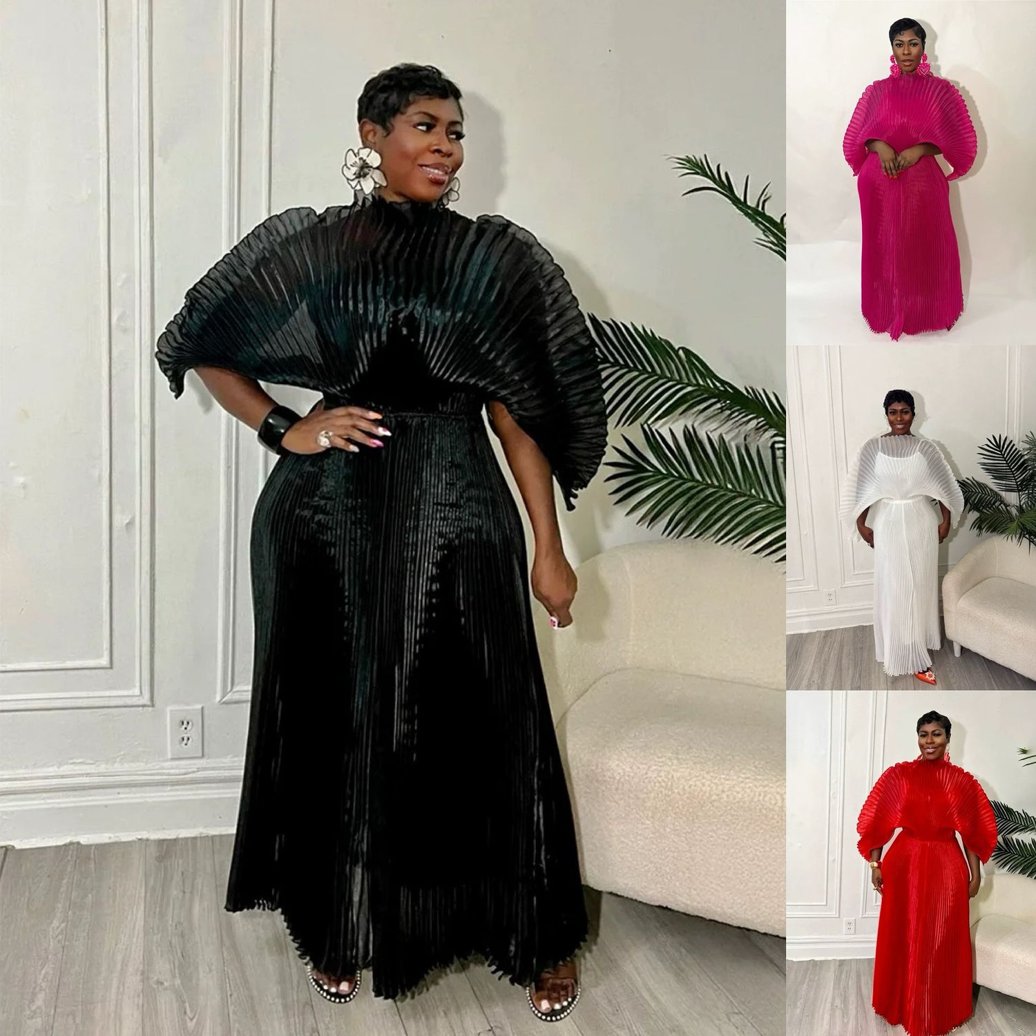 Elegant Pleated Maxi