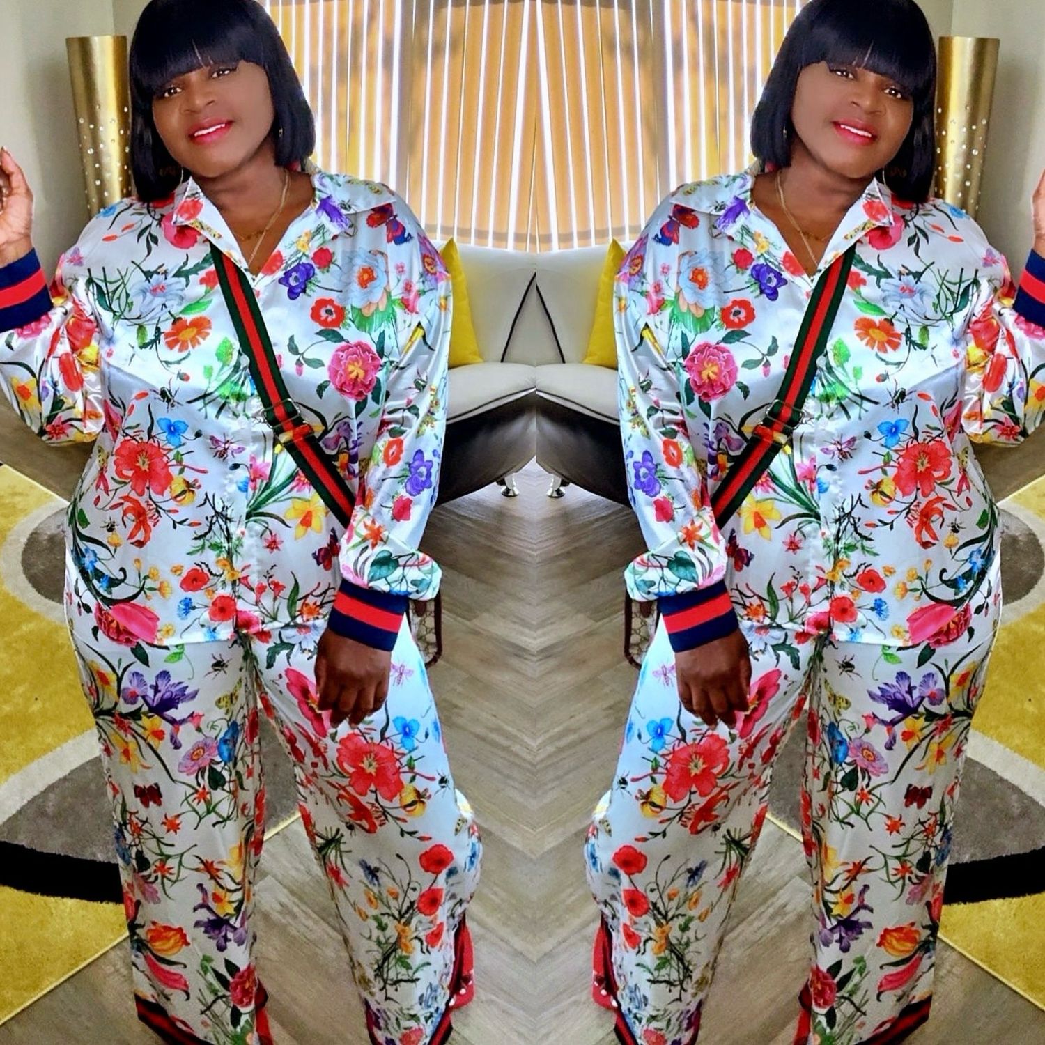 Floral Satin Set