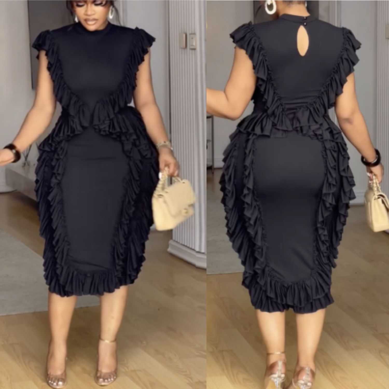 Ruffle Hipster Dress