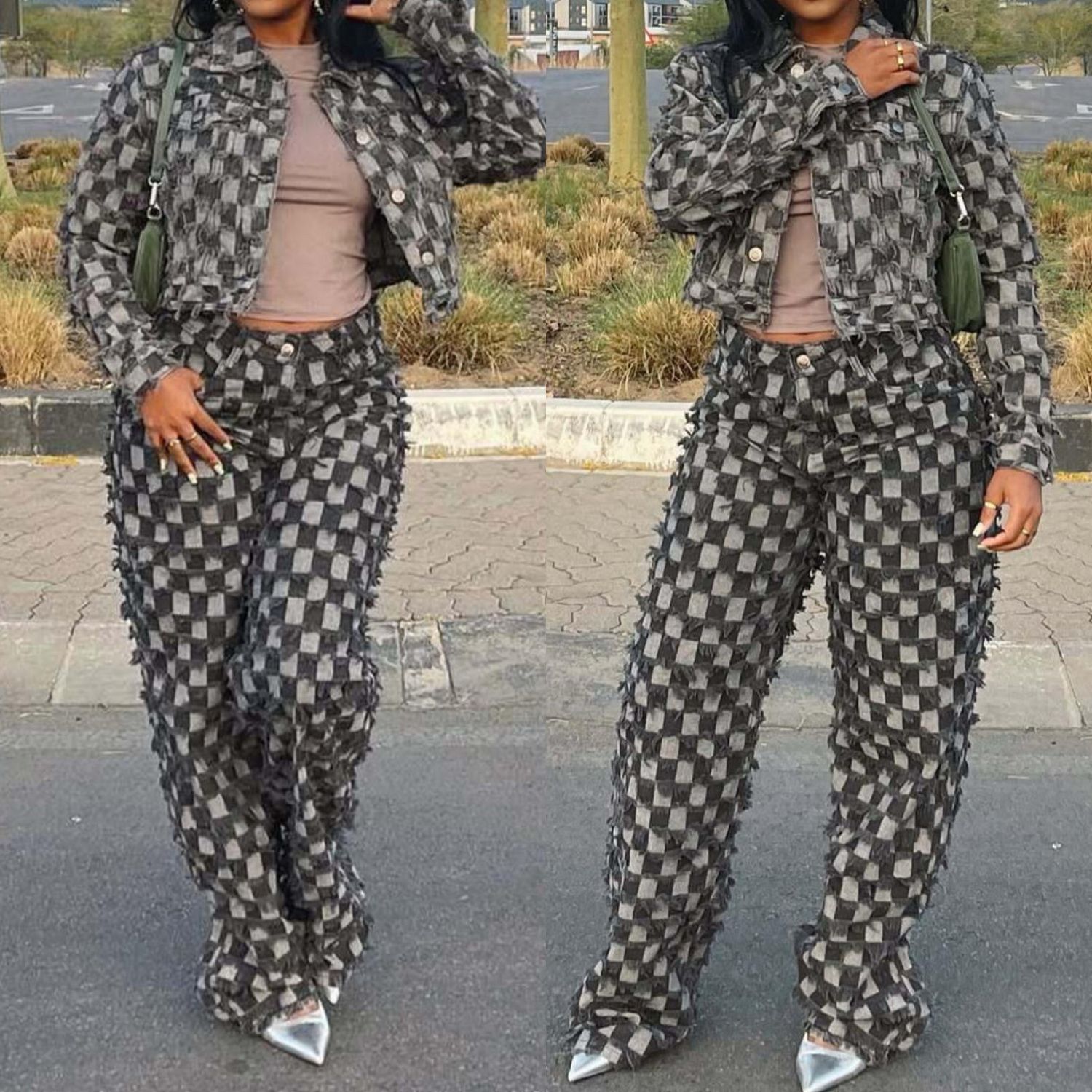 Jacquard Jean Set