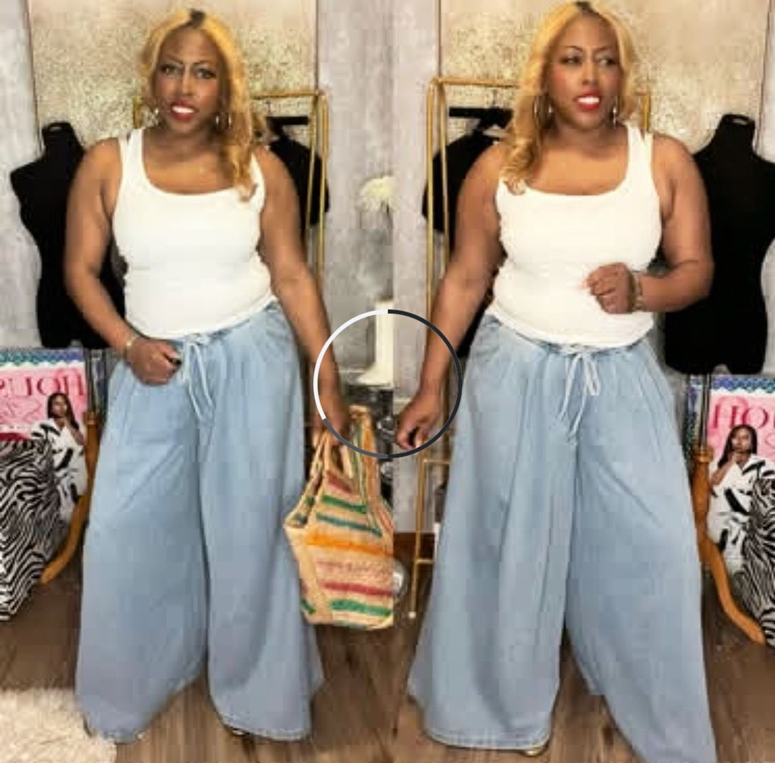 Denim Wide Leg Jeans