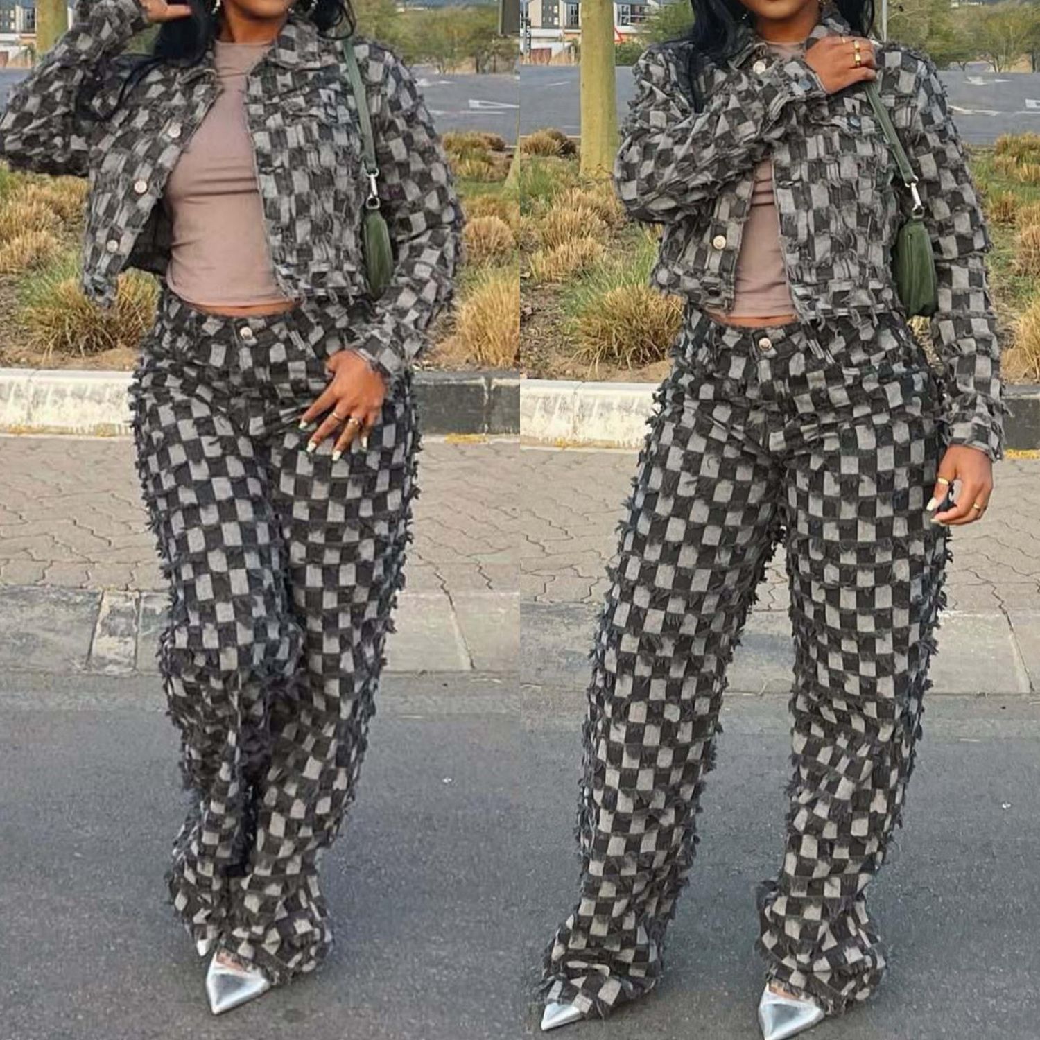 Jacquard Jean Set