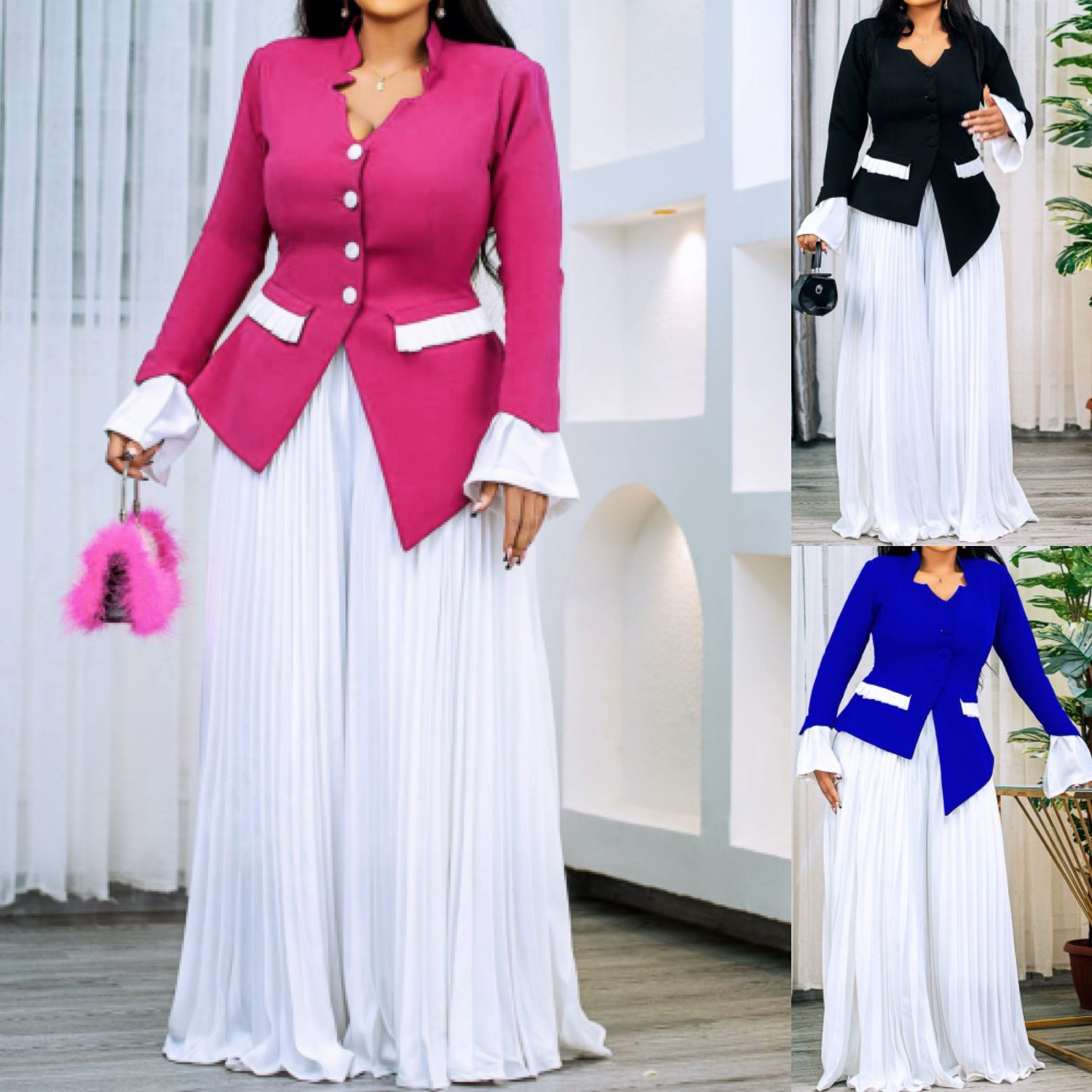 Pleated Pants Set