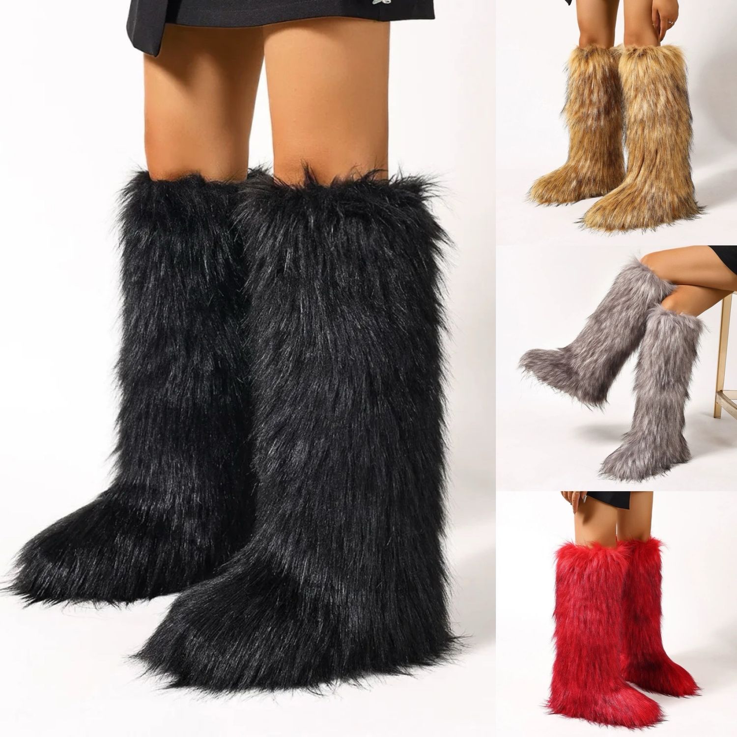 Over The Knee Fuzzy Boots