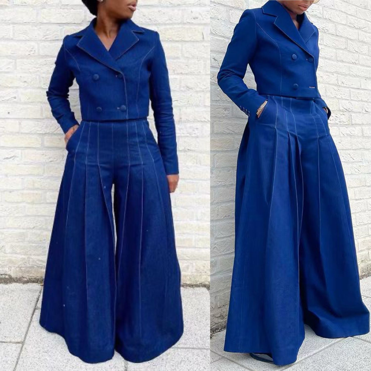 Denim Wide Leg Set