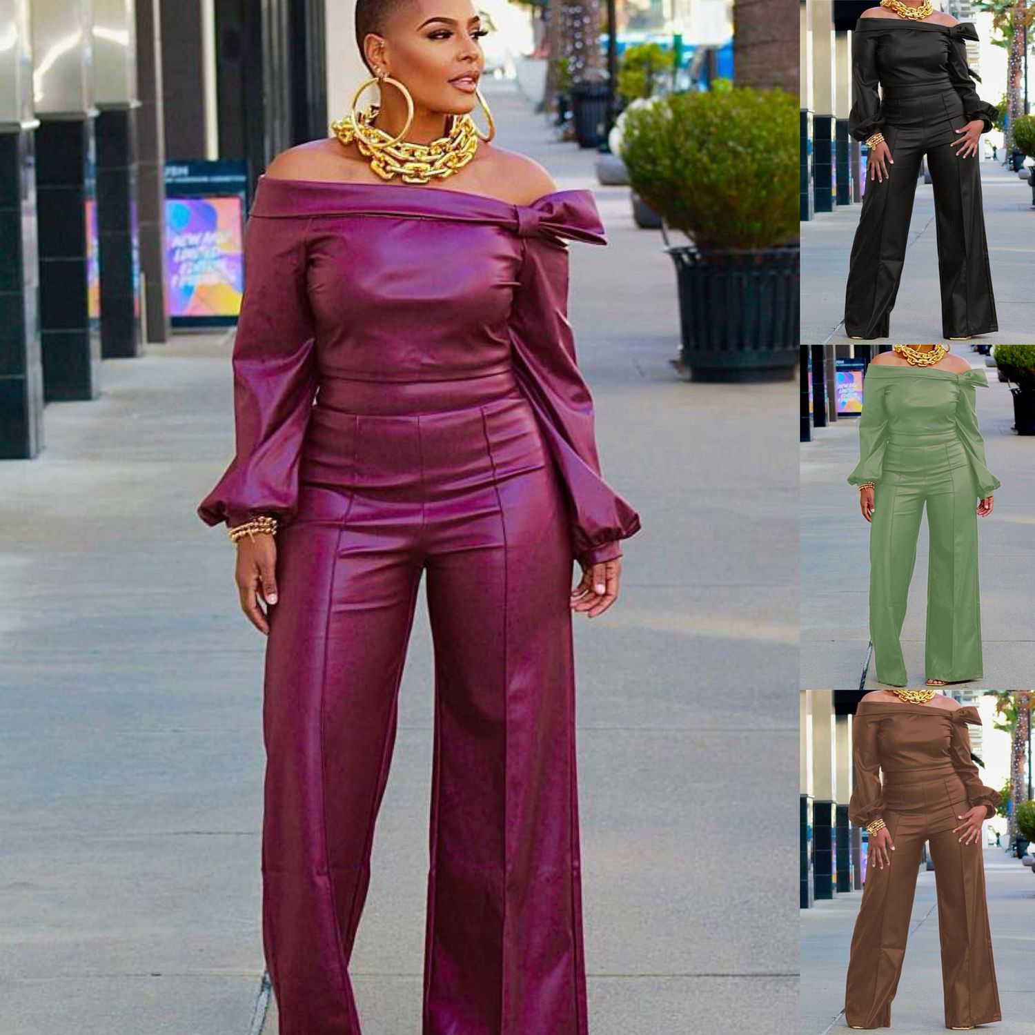 Foxy Faux Leather Suit