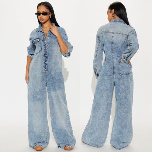 Denim Bell Jumpsuit