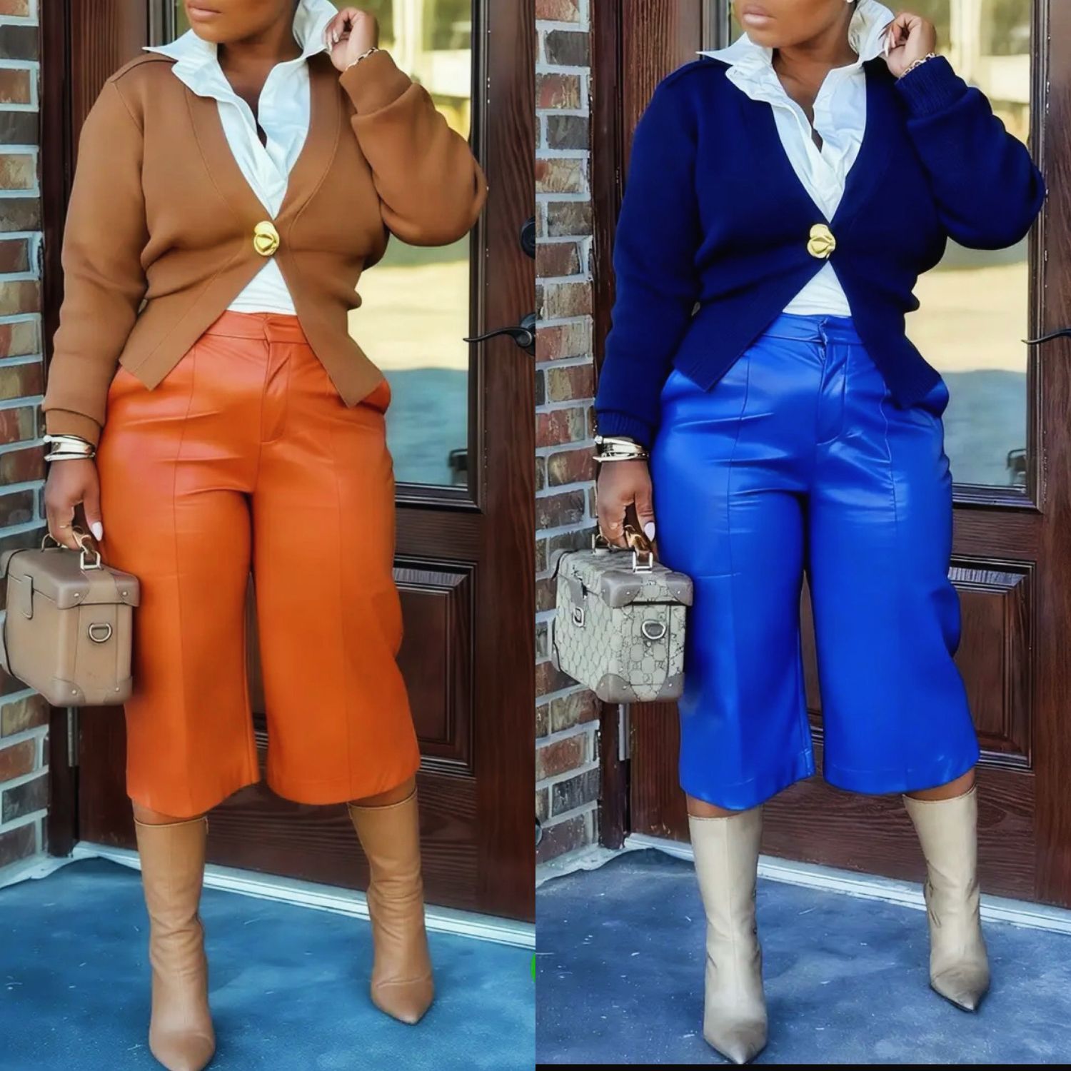 Faux Leather Walking Shorts