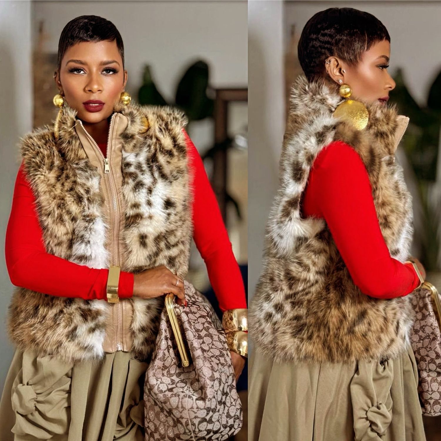 Leopard Faux Fur Vest