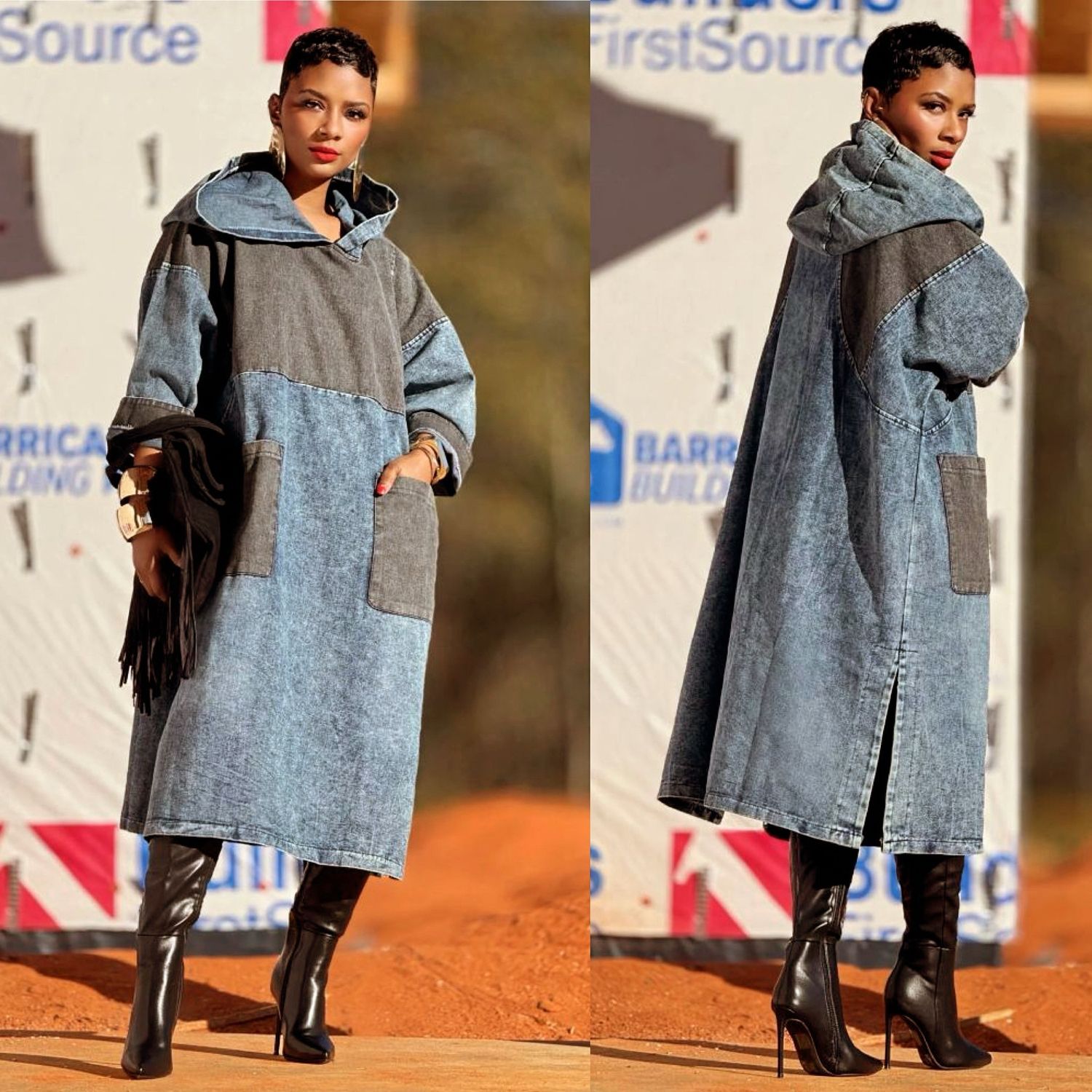 Denim Hooded Middress