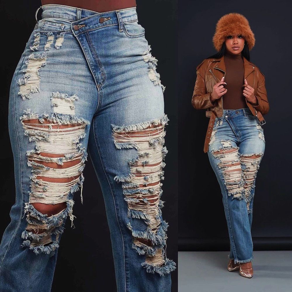 Highwaist Distress Jeans