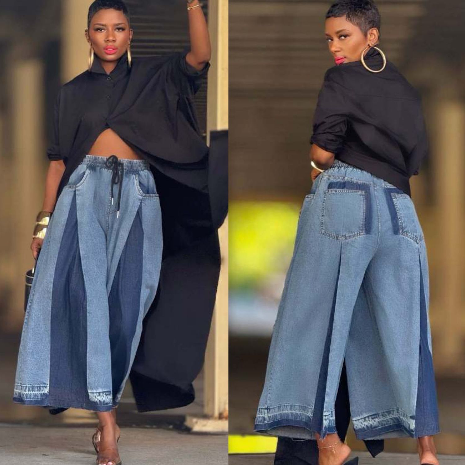 Denim Wide Leg Jeans