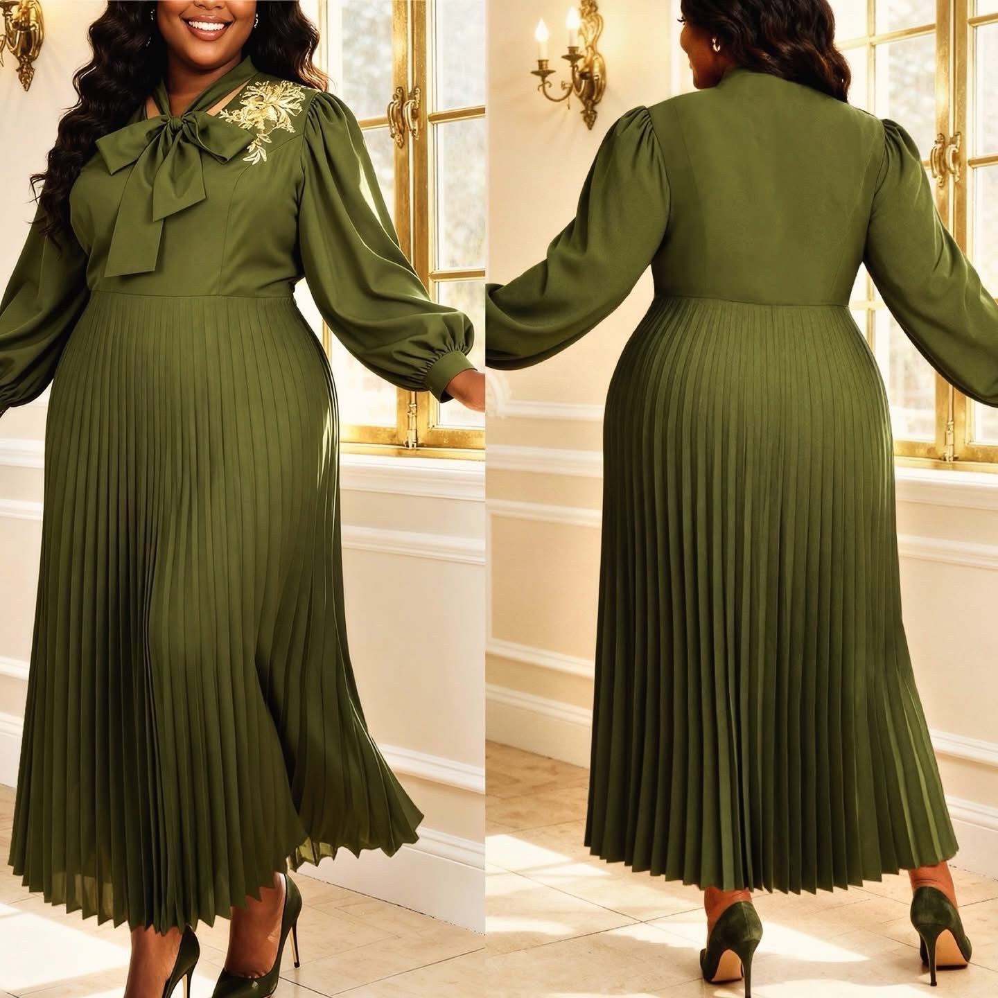 Elegant Pleated Maxi