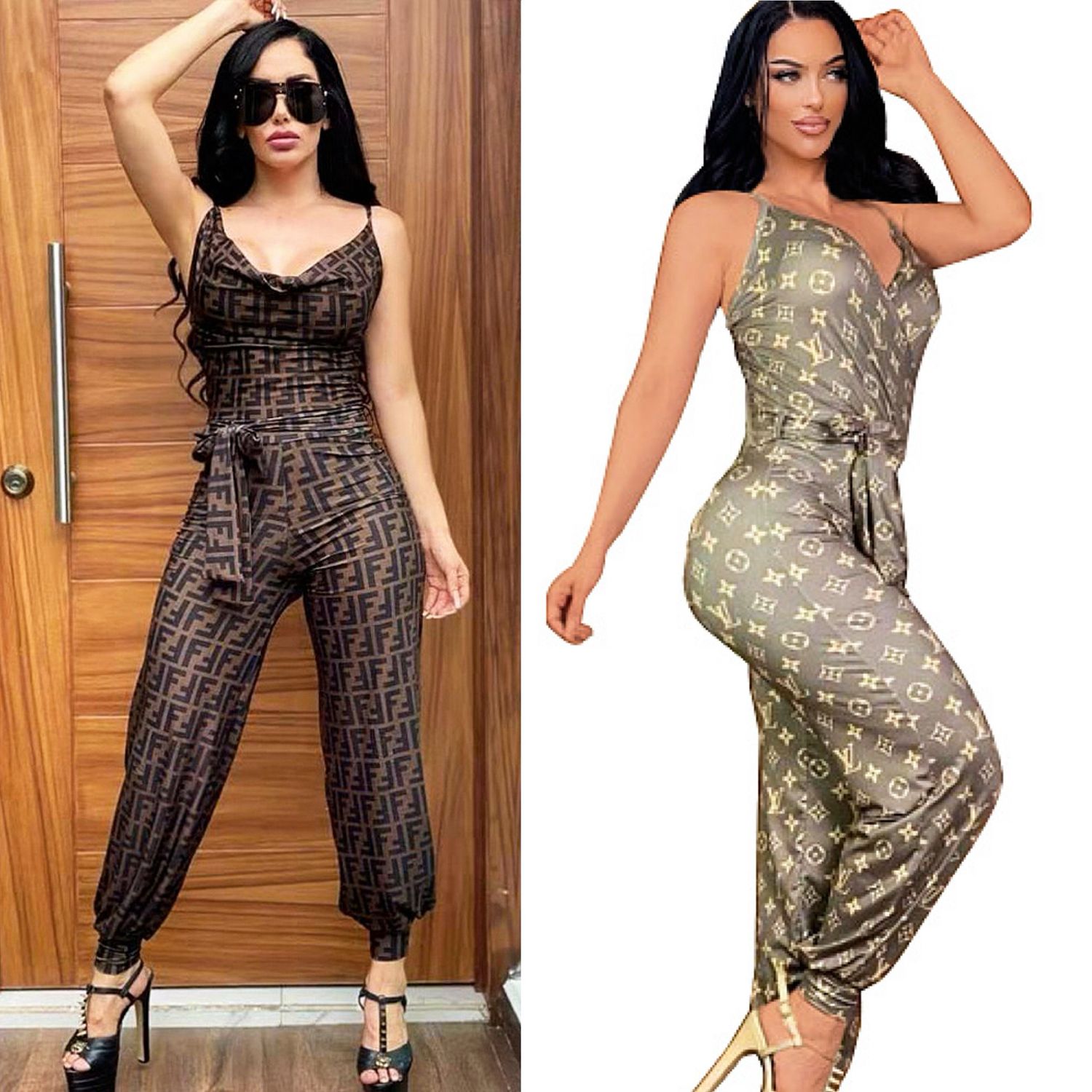 Printed Sleeveless Jumpsuit