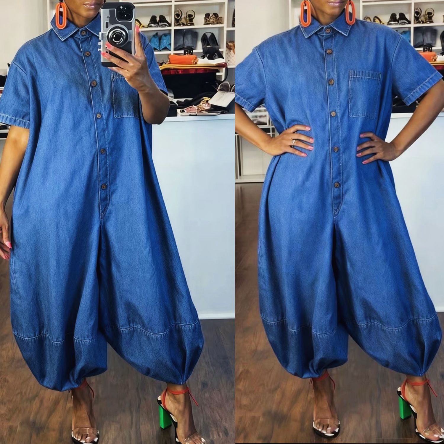 Button Down Jumpsuit