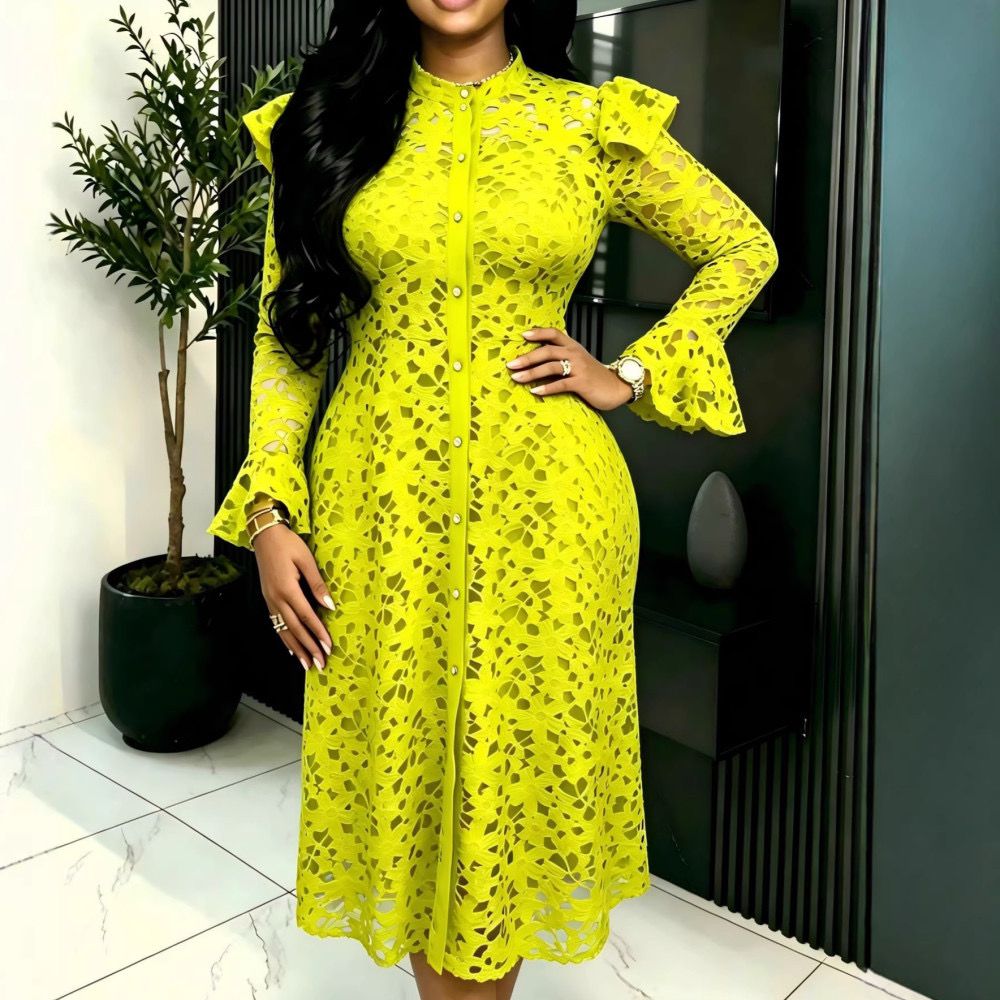Flare Sleeve Lace Dress