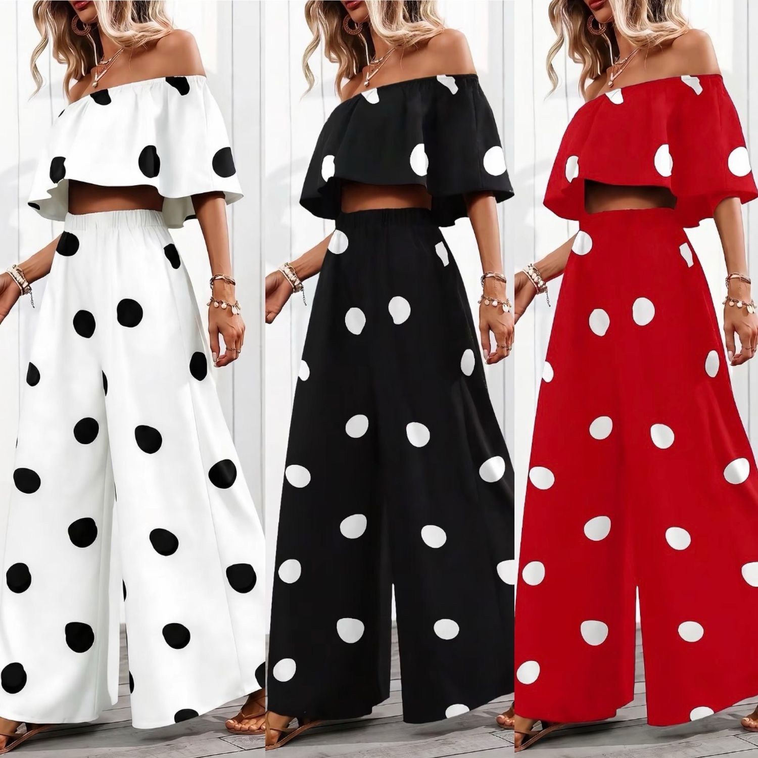 Polka Wide Leg Set
