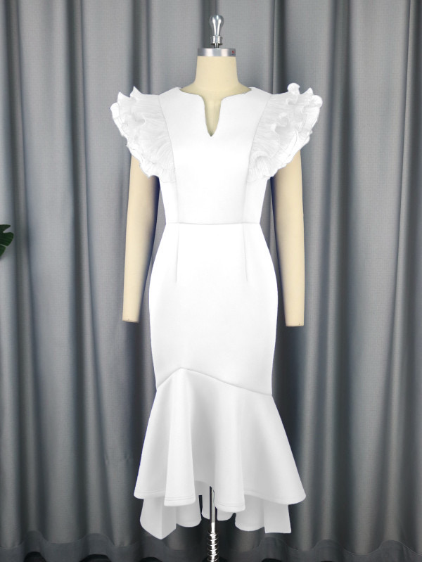 long sleeve wedding dress chiffon Boho Sleeved Flowy Lace Chiffon Wedding Dress