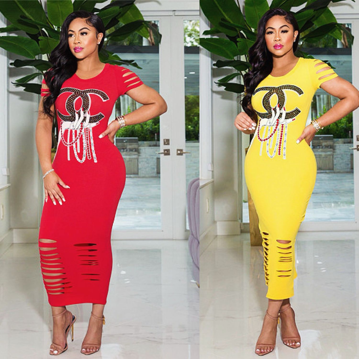 Distress Stretch Dress