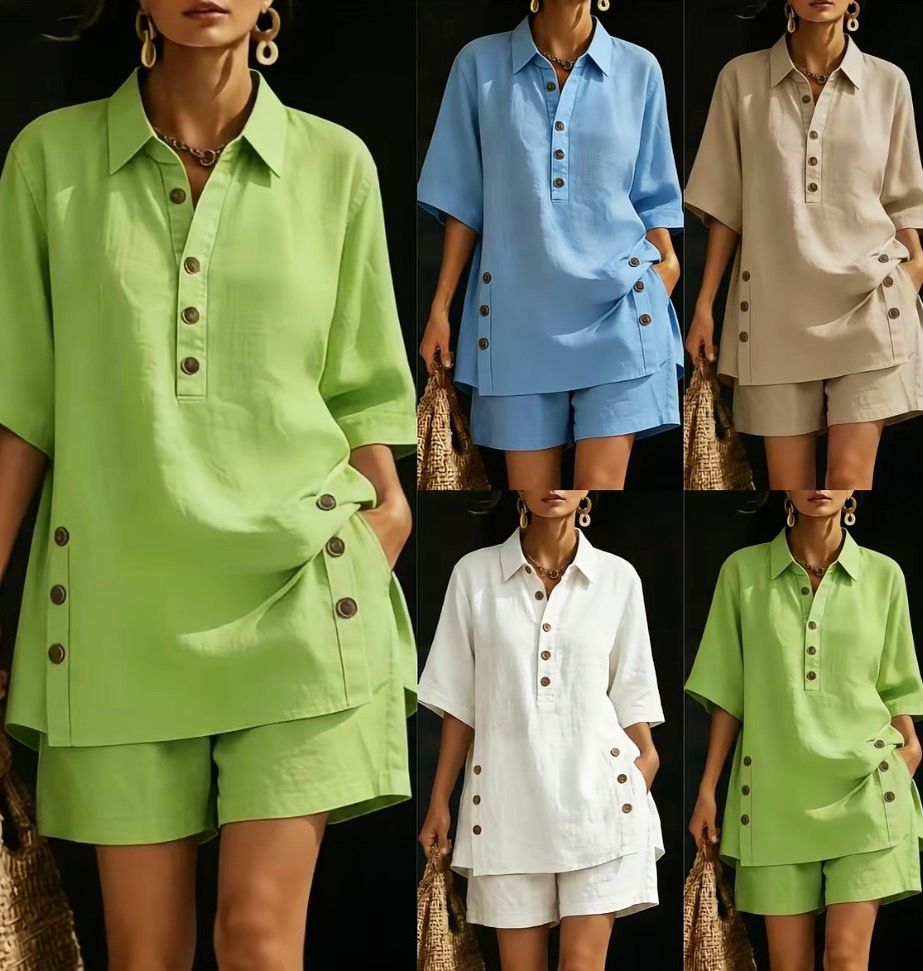 Button Loose Shortset