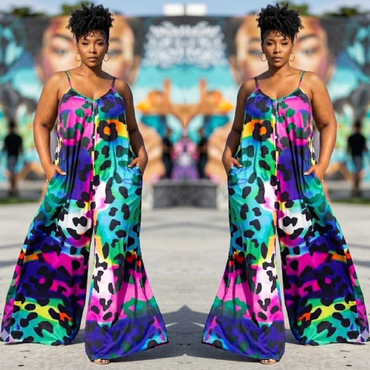Multicolored Leopard Jumpsuit