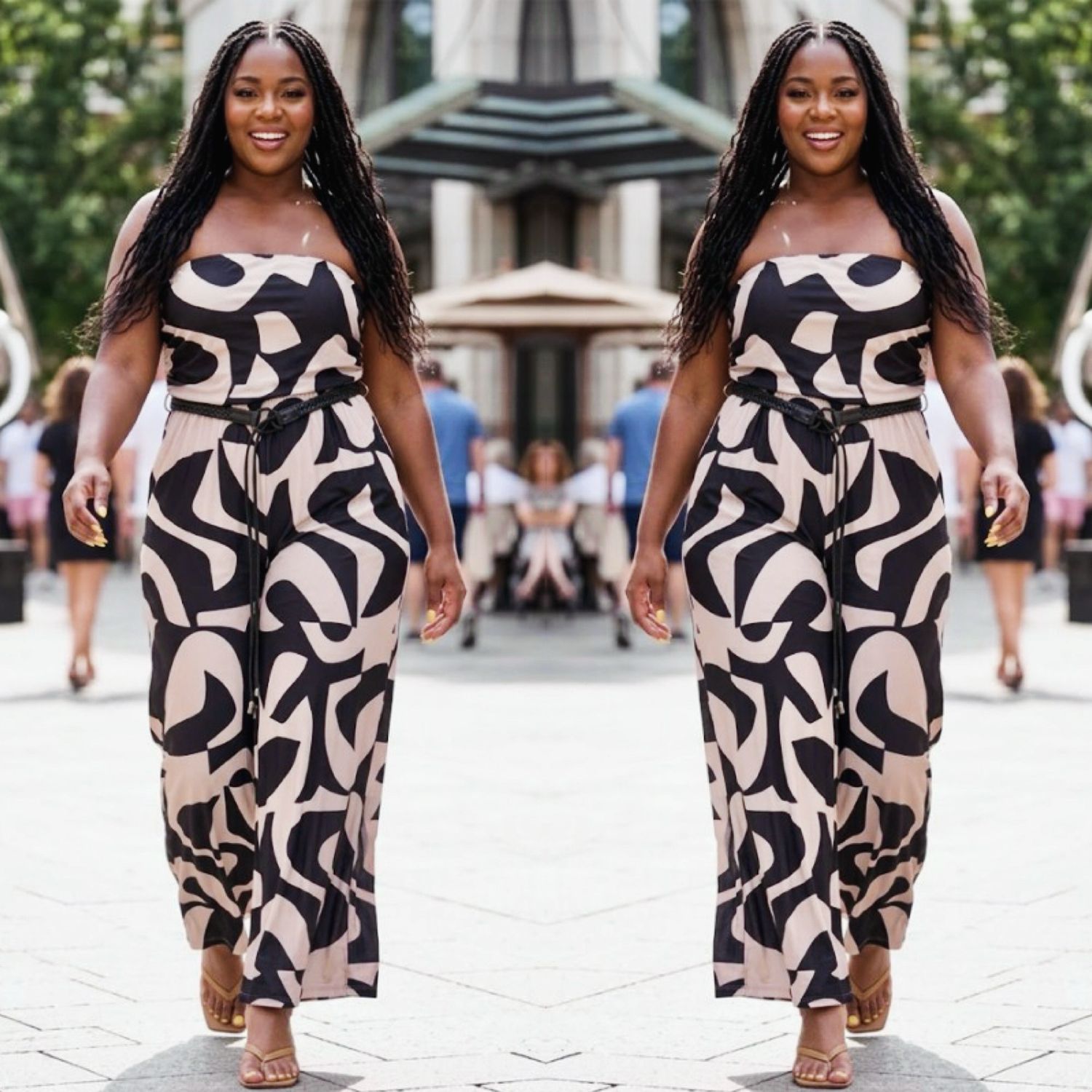 Strapless Belted Jumpsuit