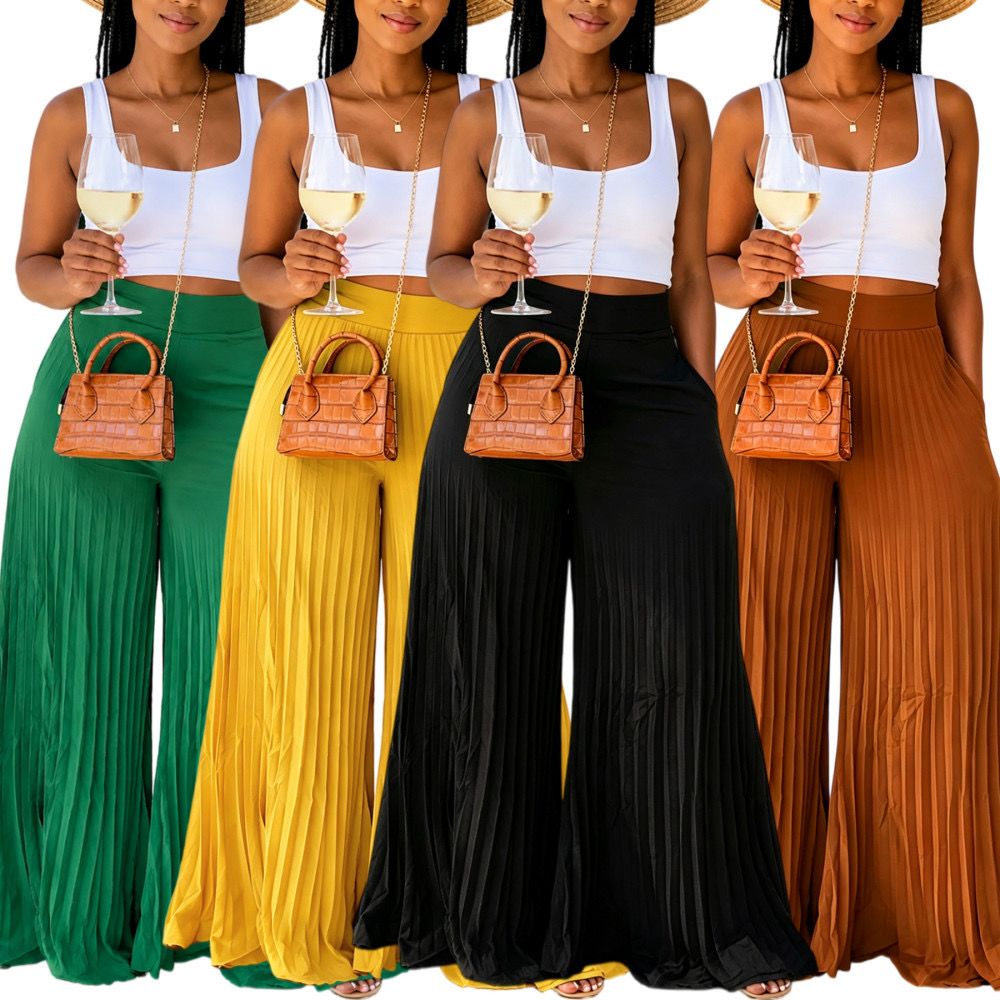 Pleated Wide Leg Pants