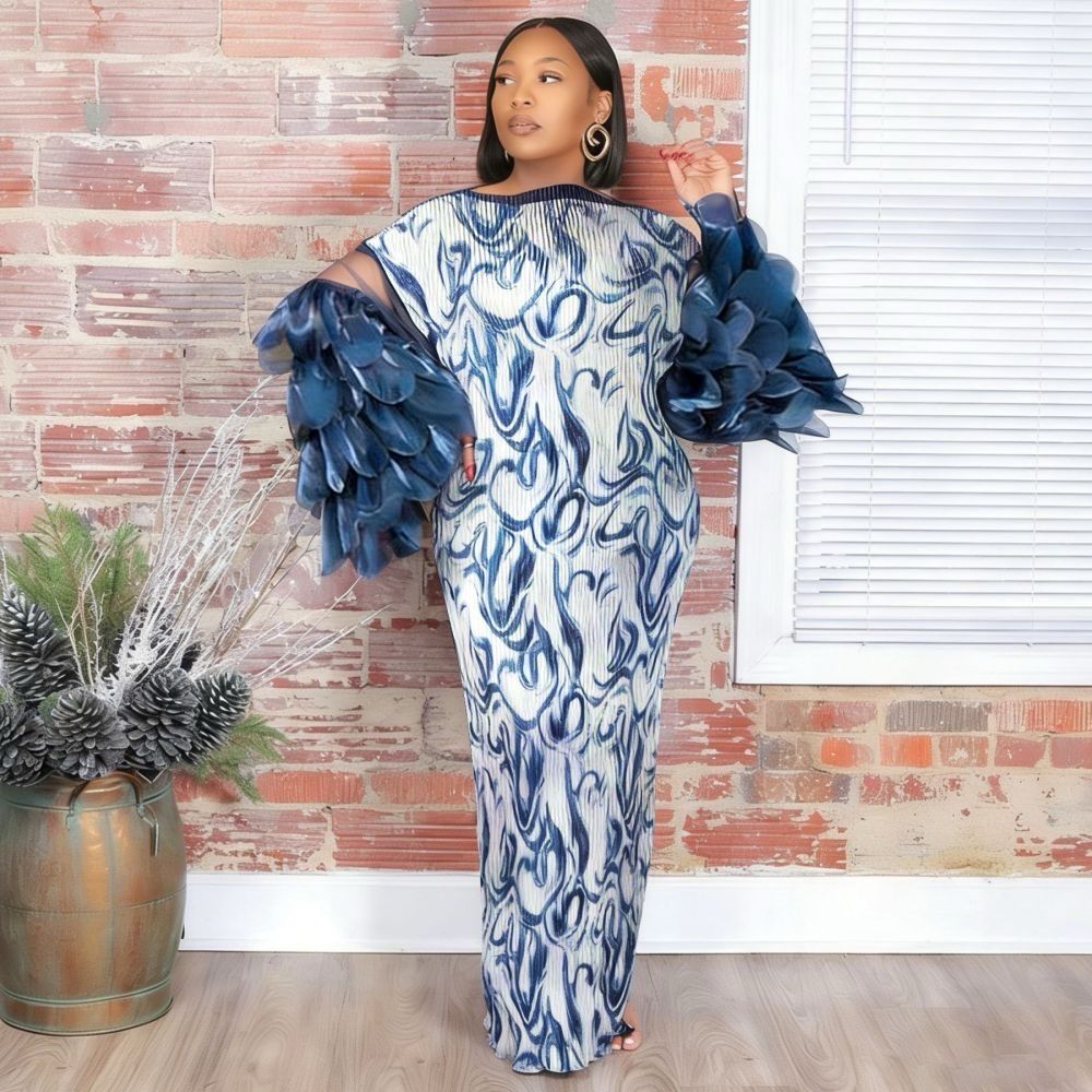 Feather Sleeved Dress