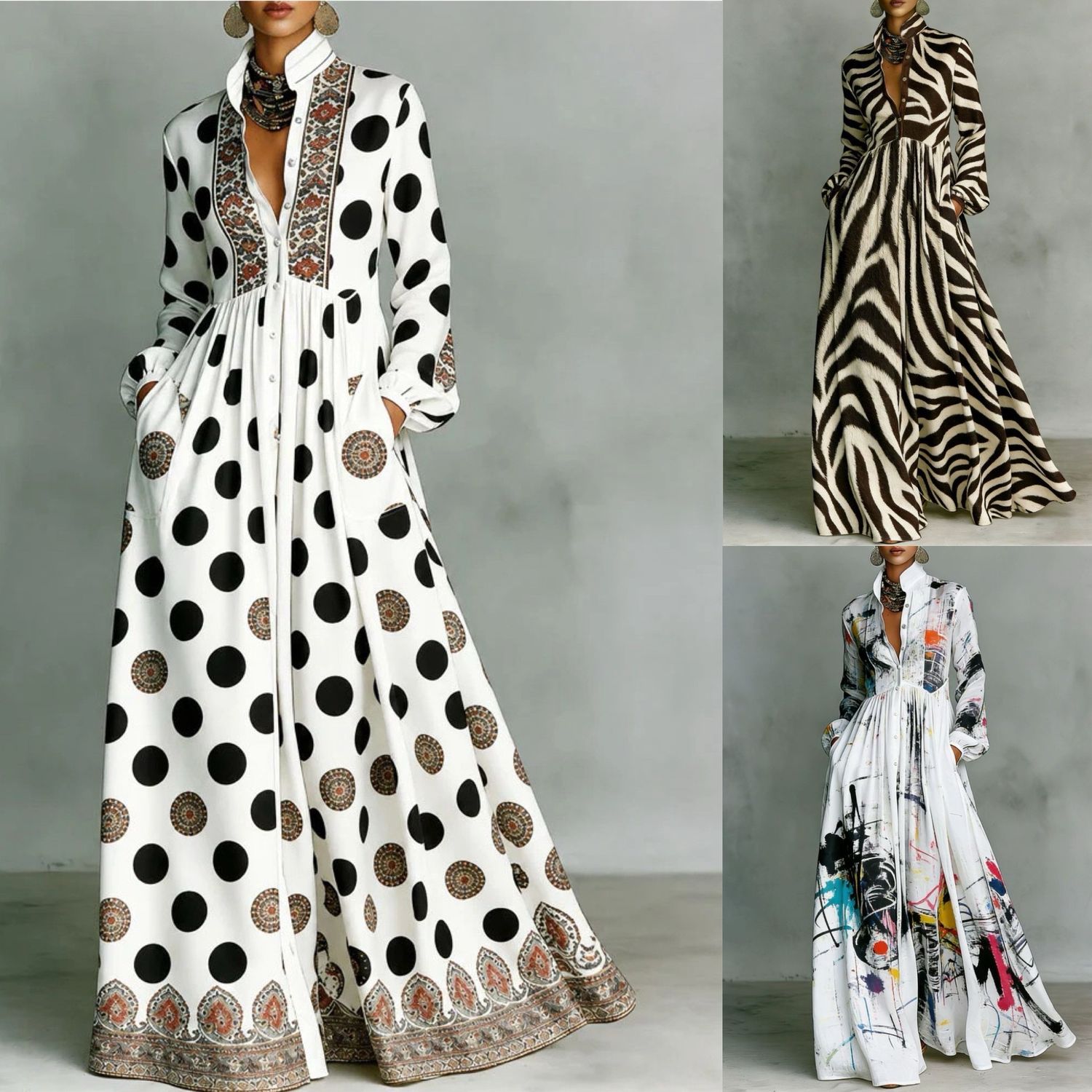 Long Printed Dress