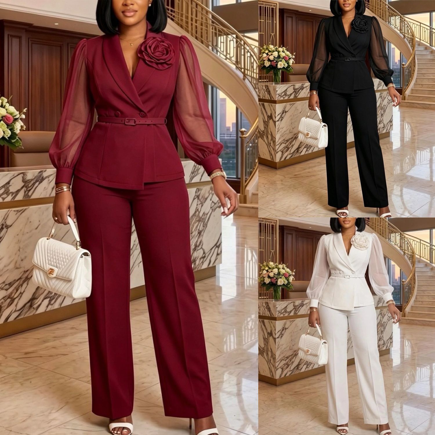 Mallory Mesh Pants Set