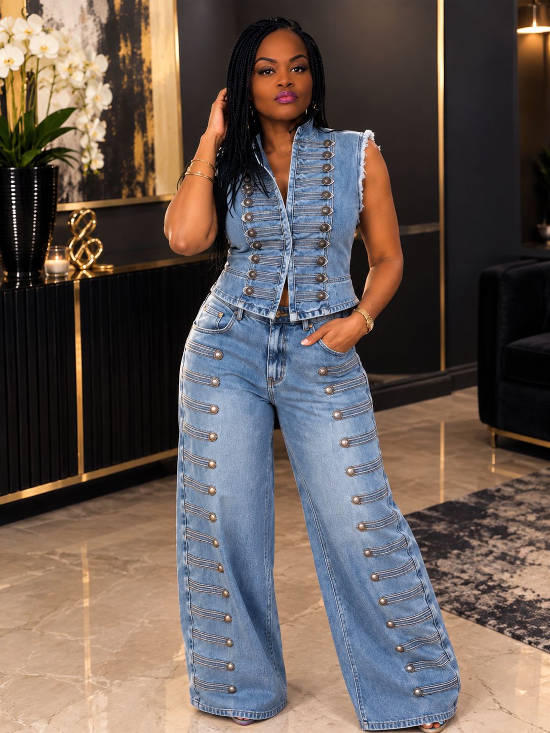Denim Buckle Set