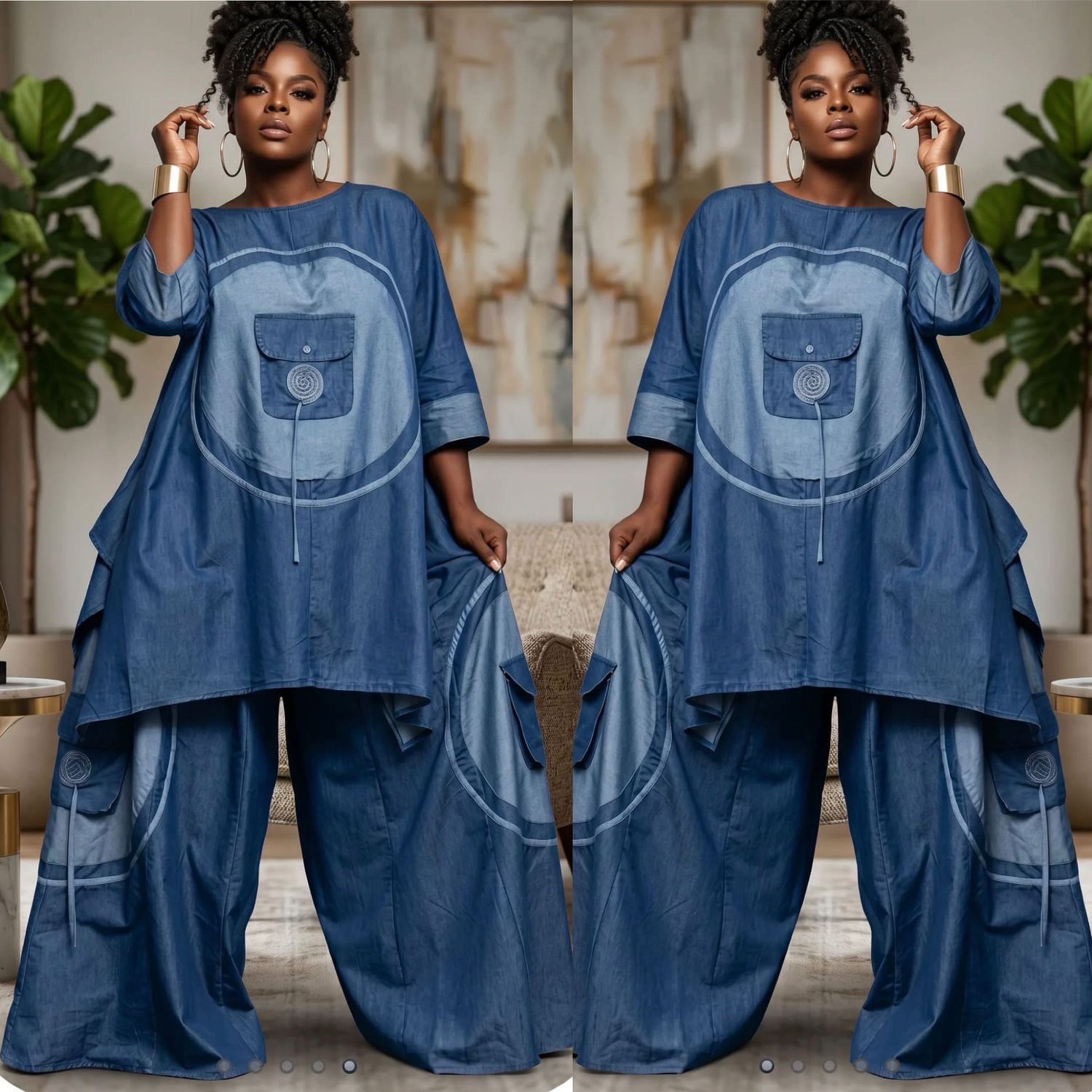 Denim Wide Leg Set