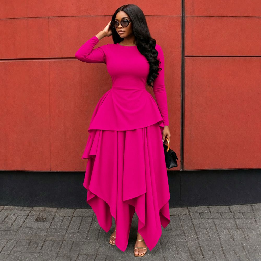 Irregular Fall Maxi Dress
