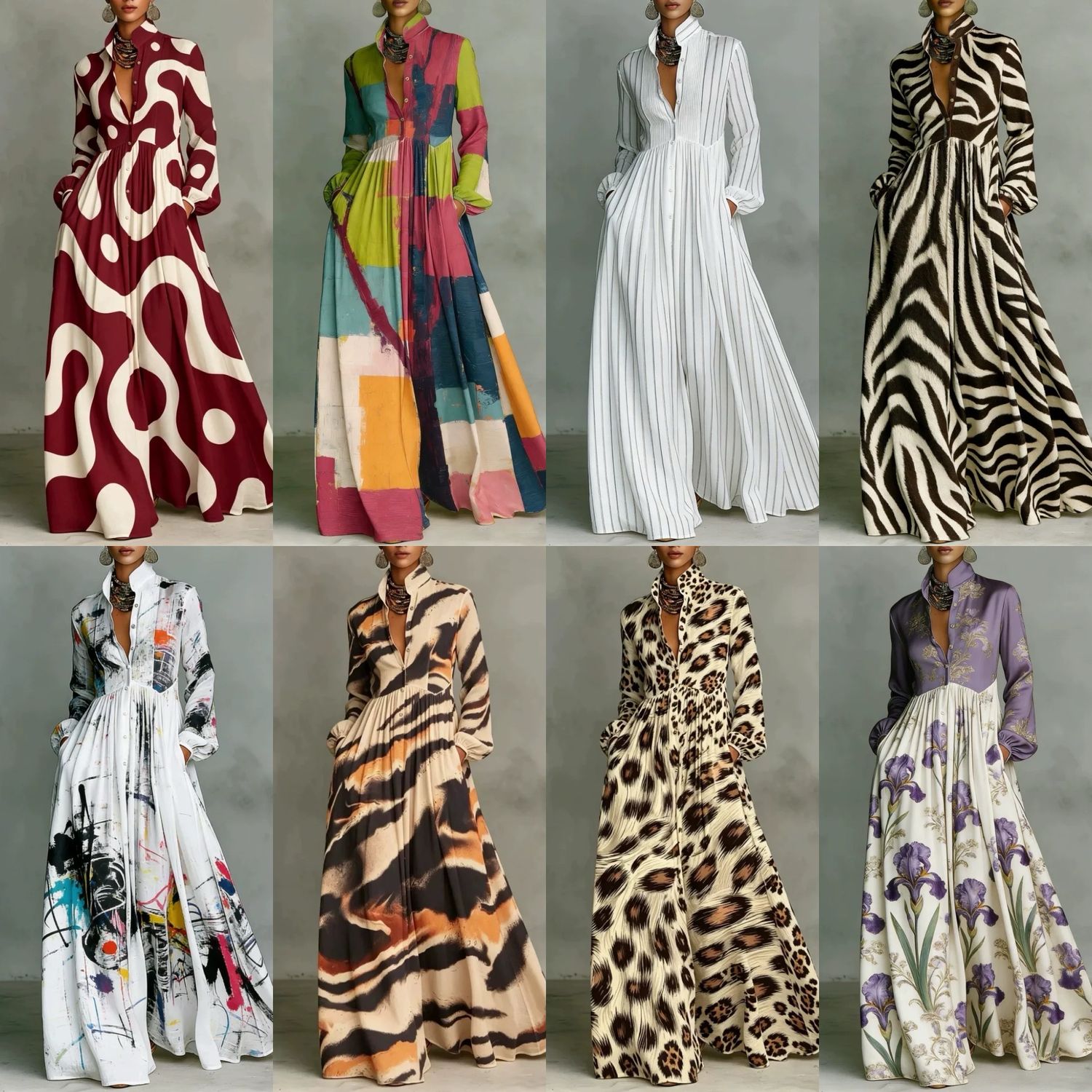 Long Printed Dress