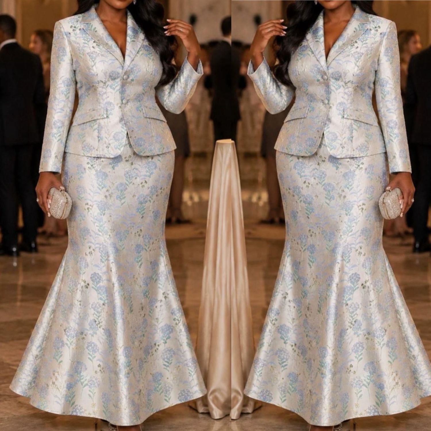 Floral Jacquard Suit