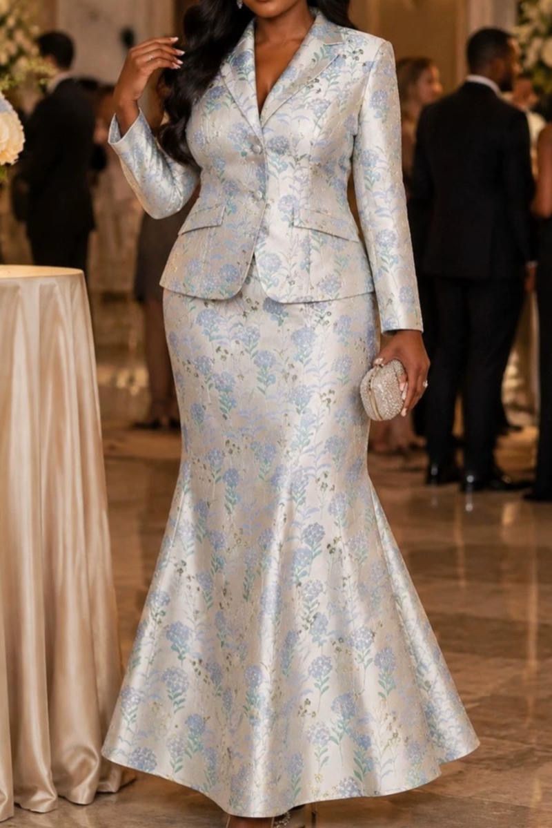 Floral Jacquard Suit