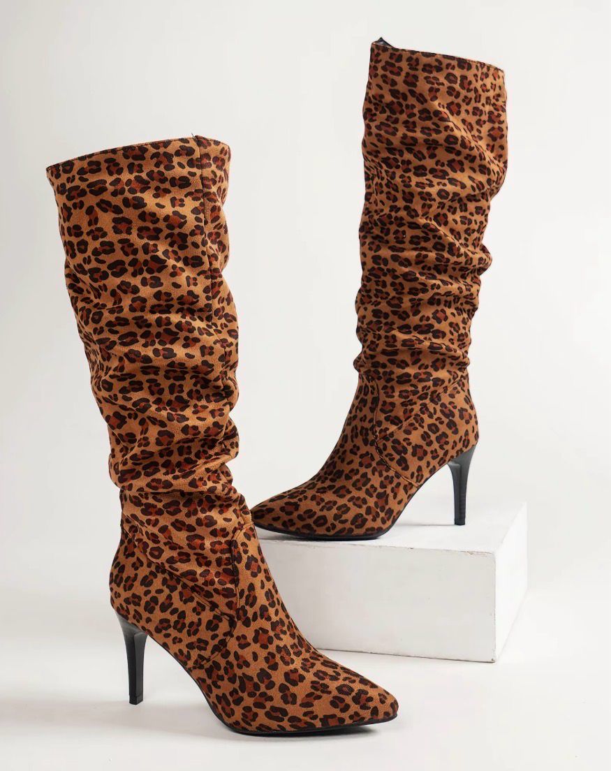 Leopard Slouchy Boots