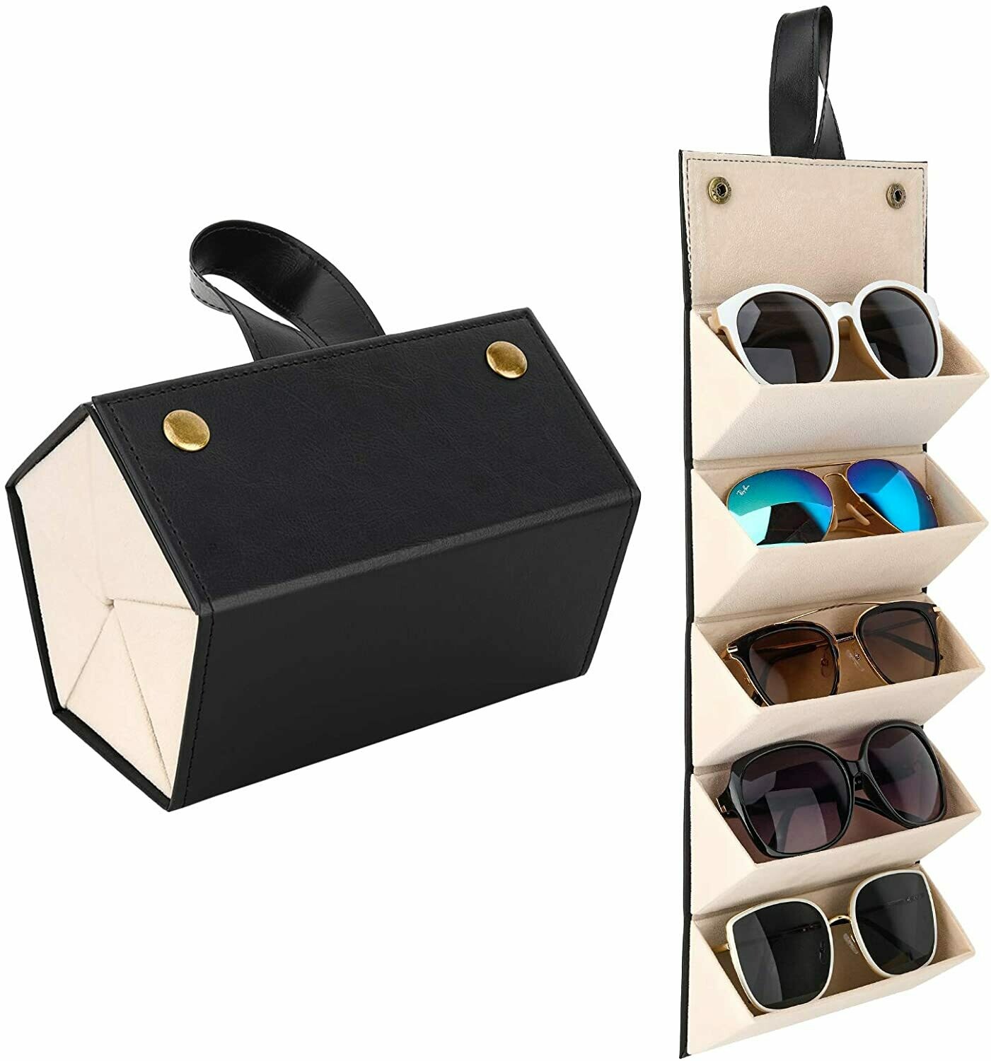 leather multiple glasses storage case