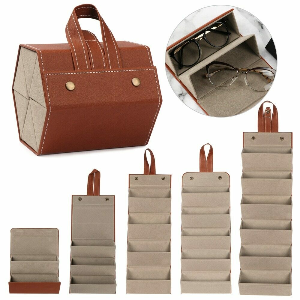 leather multiple glasses storage case