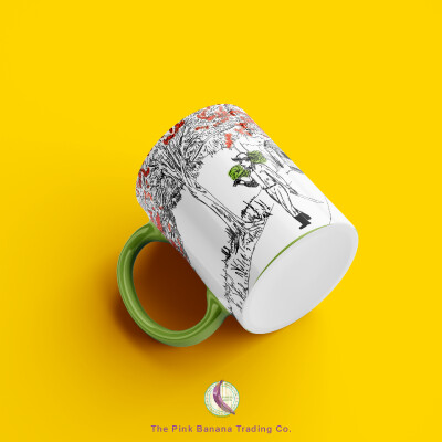 Taza Verde Claro Jíbaro, Estampas de Boriquen Mug