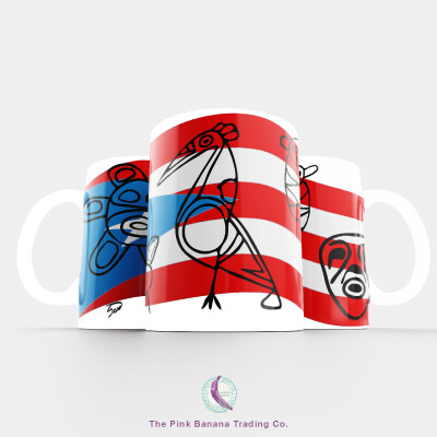 Taza Puerto Rican Flag - Taino petroglyphs Mug
