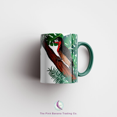 Taza Verde Oscuro Pájaro Carpintero | Melanerpes Portoricensis Mug