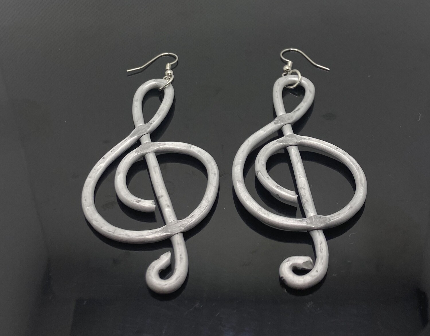 MHD signature Clef note earrings-( 2.5 in.)