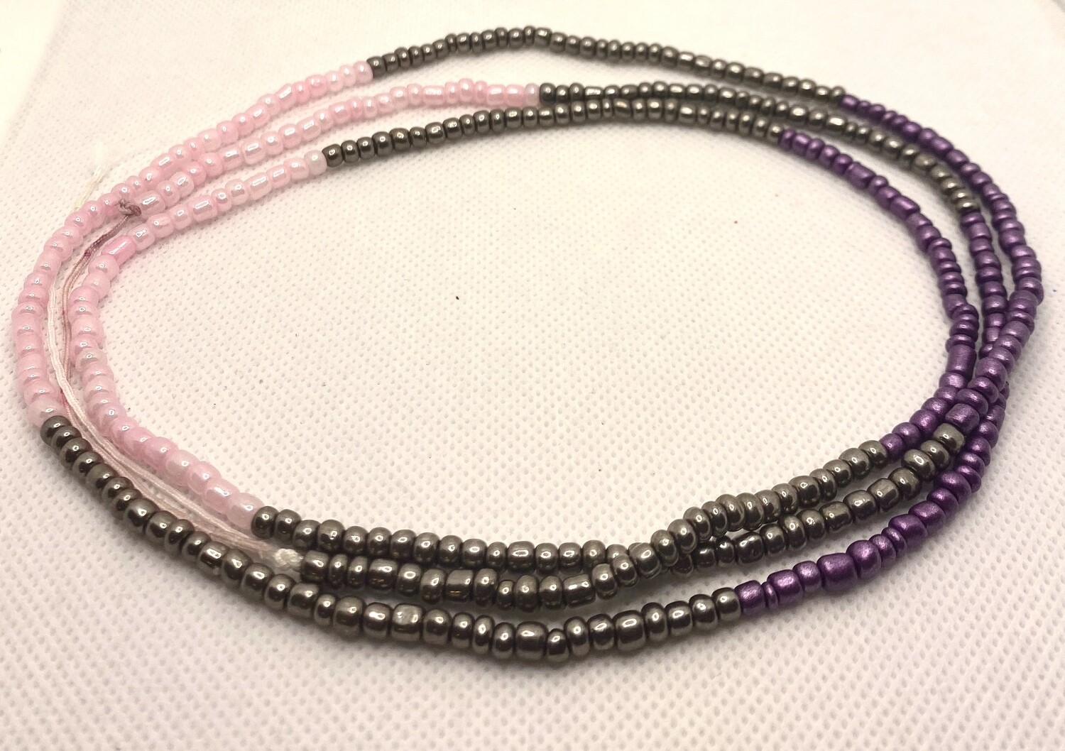 Waist beads-Lavender &amp; Rose